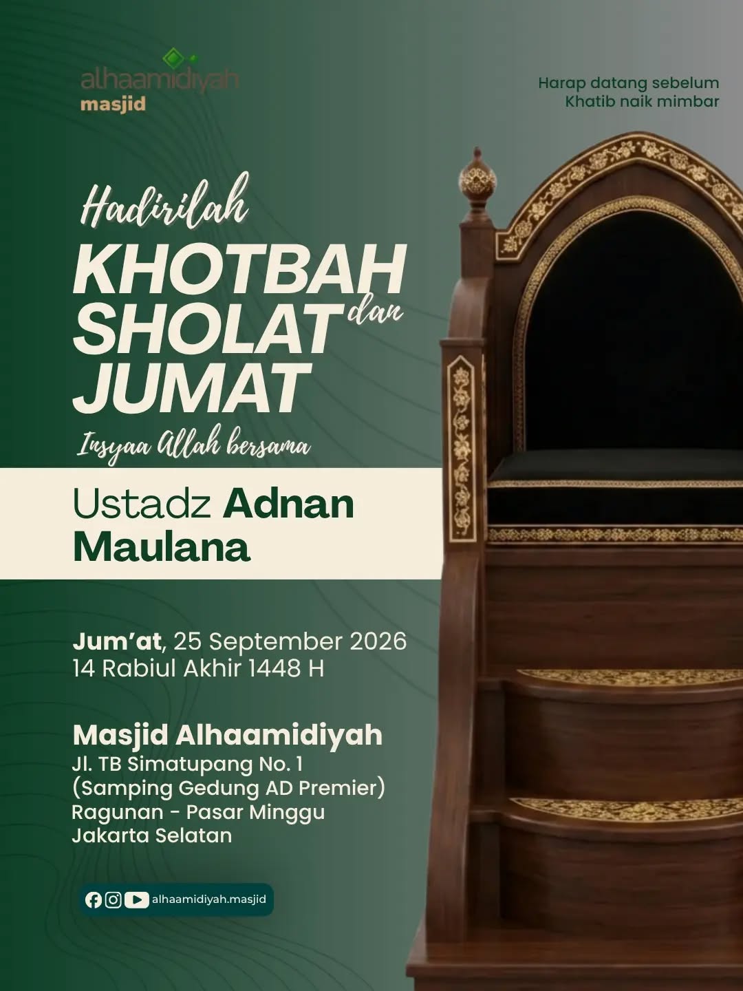 Poster asli dari @alhaamidiyah.masjid