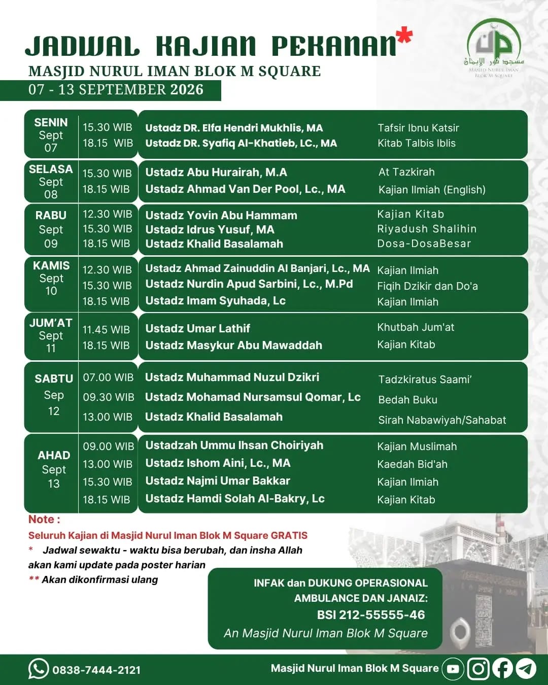Poster asli dari @masjidnuruliman