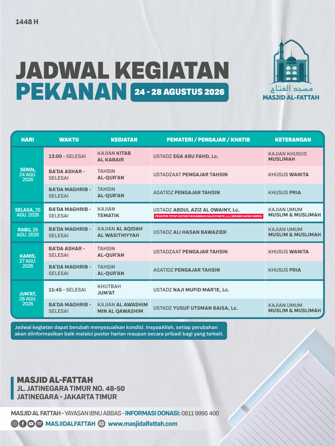 Poster asli dari @masjidalfattah