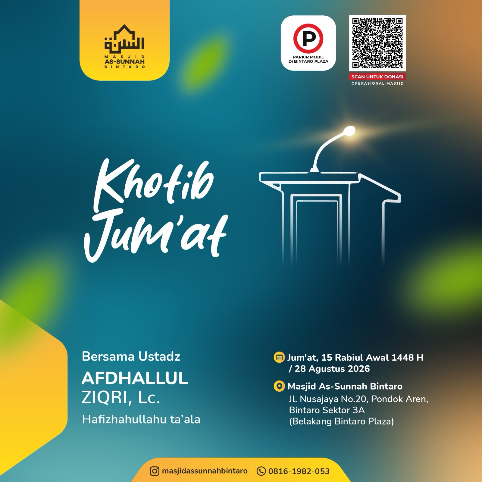 Poster asli dari @masjidassunnahbintaro