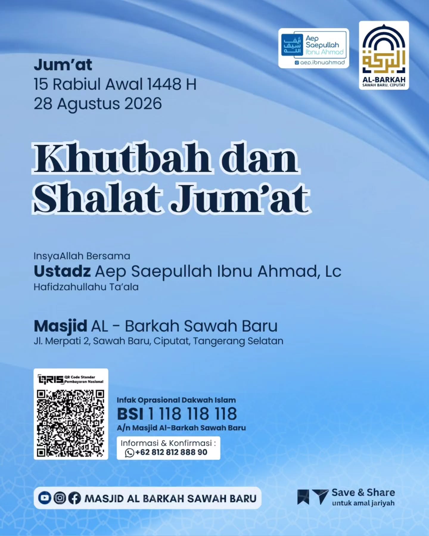 Poster asli dari @masjidalbarkah_sawahbaru