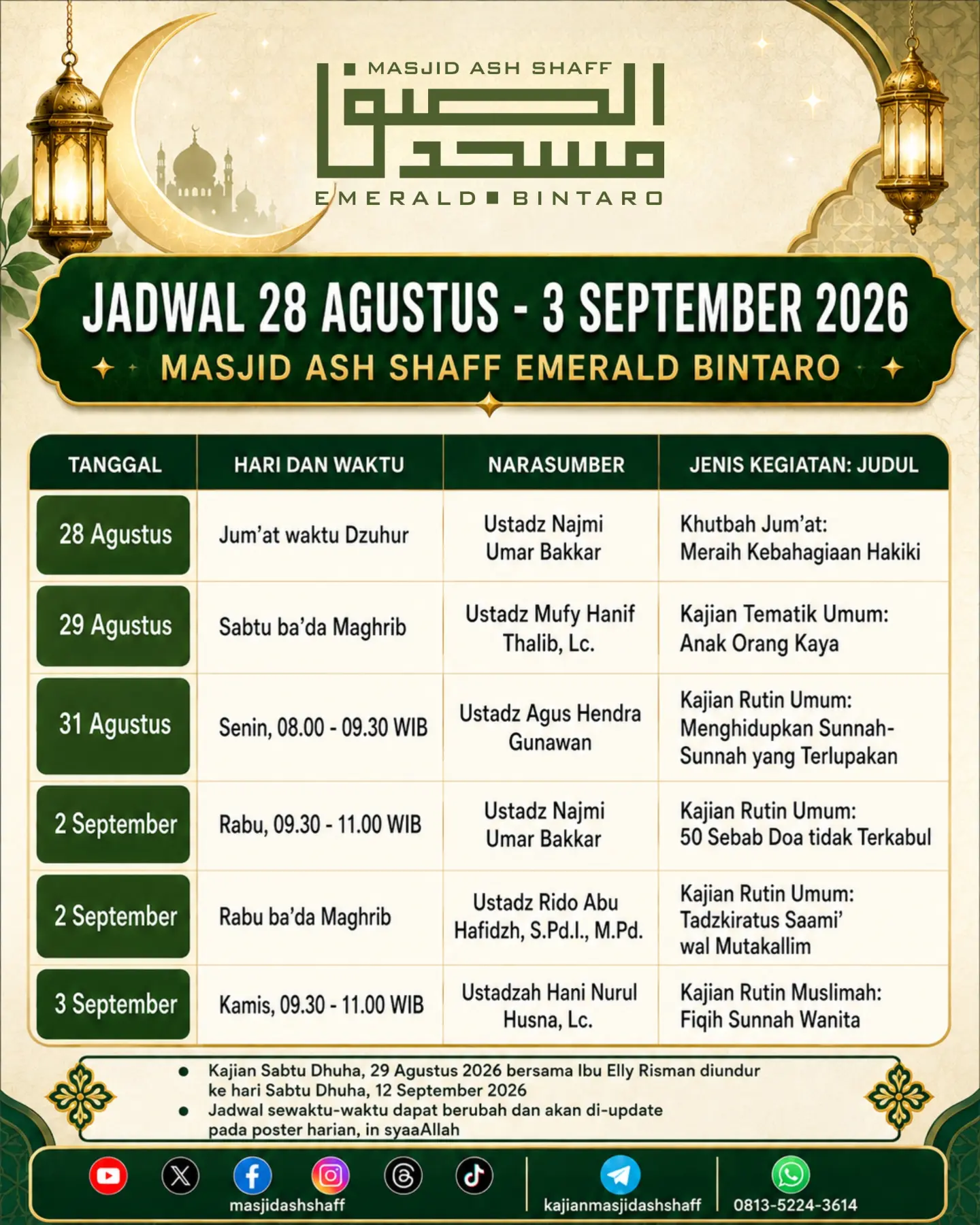 Poster asli dari @masjidashshaff