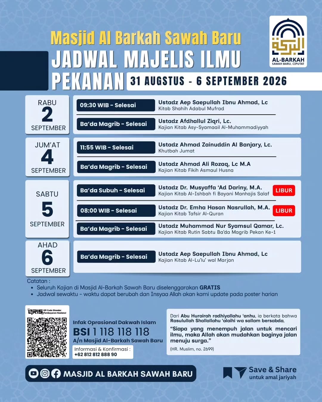 Poster asli dari @masjidalbarkah_sawahbaru