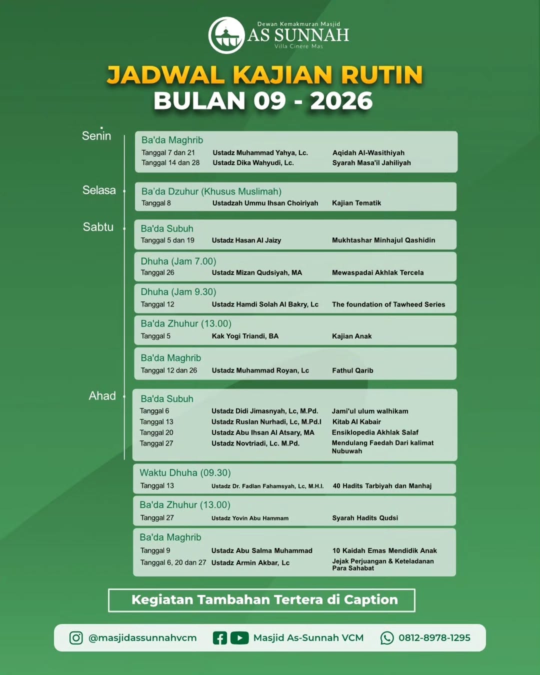 Poster asli dari @masjidassunnahvcm