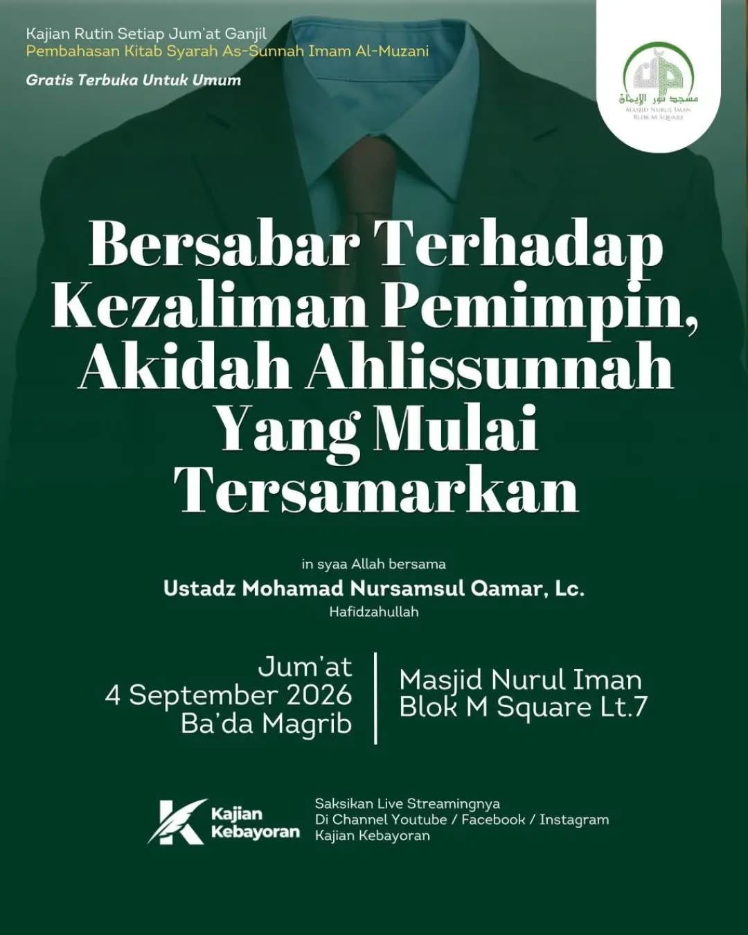 Poster asli dari @masjidnuruliman