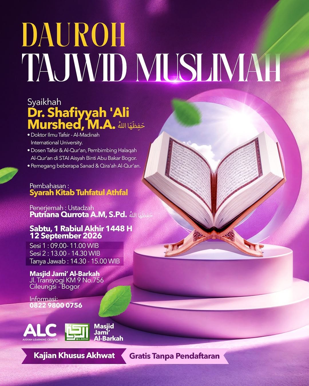 Poster asli dari @masjidalbarkahcileungsi