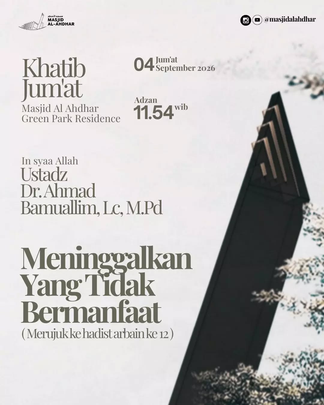 Poster asli dari @masjidalahdhar