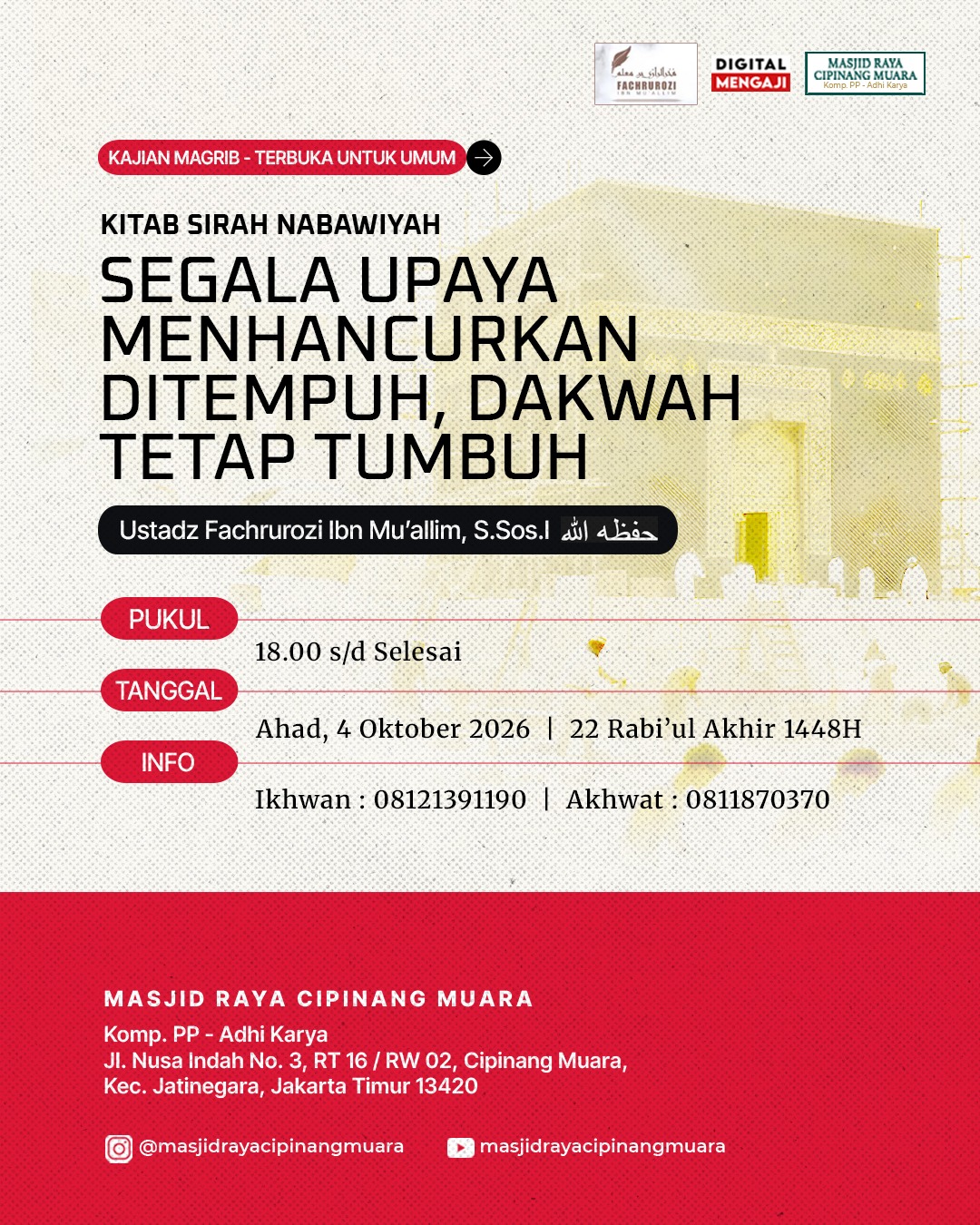 Poster asli dari @masjidrayacipinangmuara