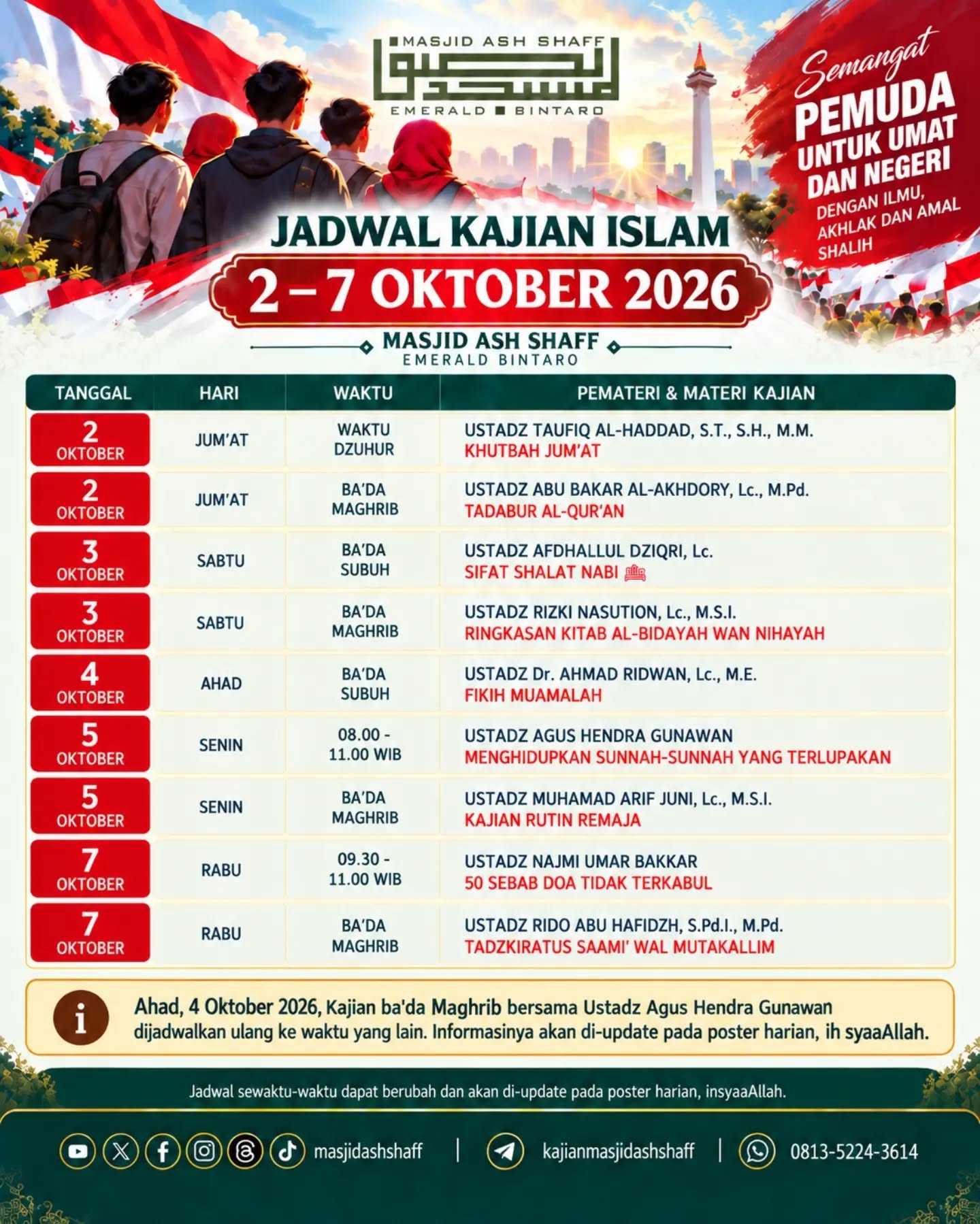 Poster asli dari @masjidashshaff