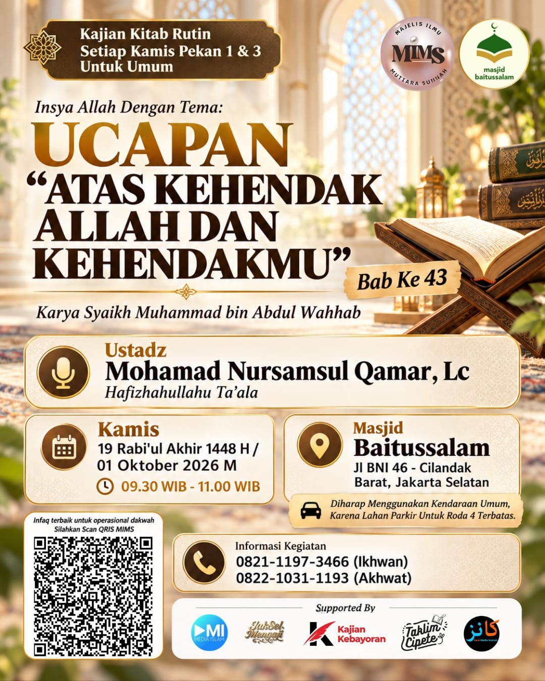 Poster asli dari @masjidbaitussalamcilandak