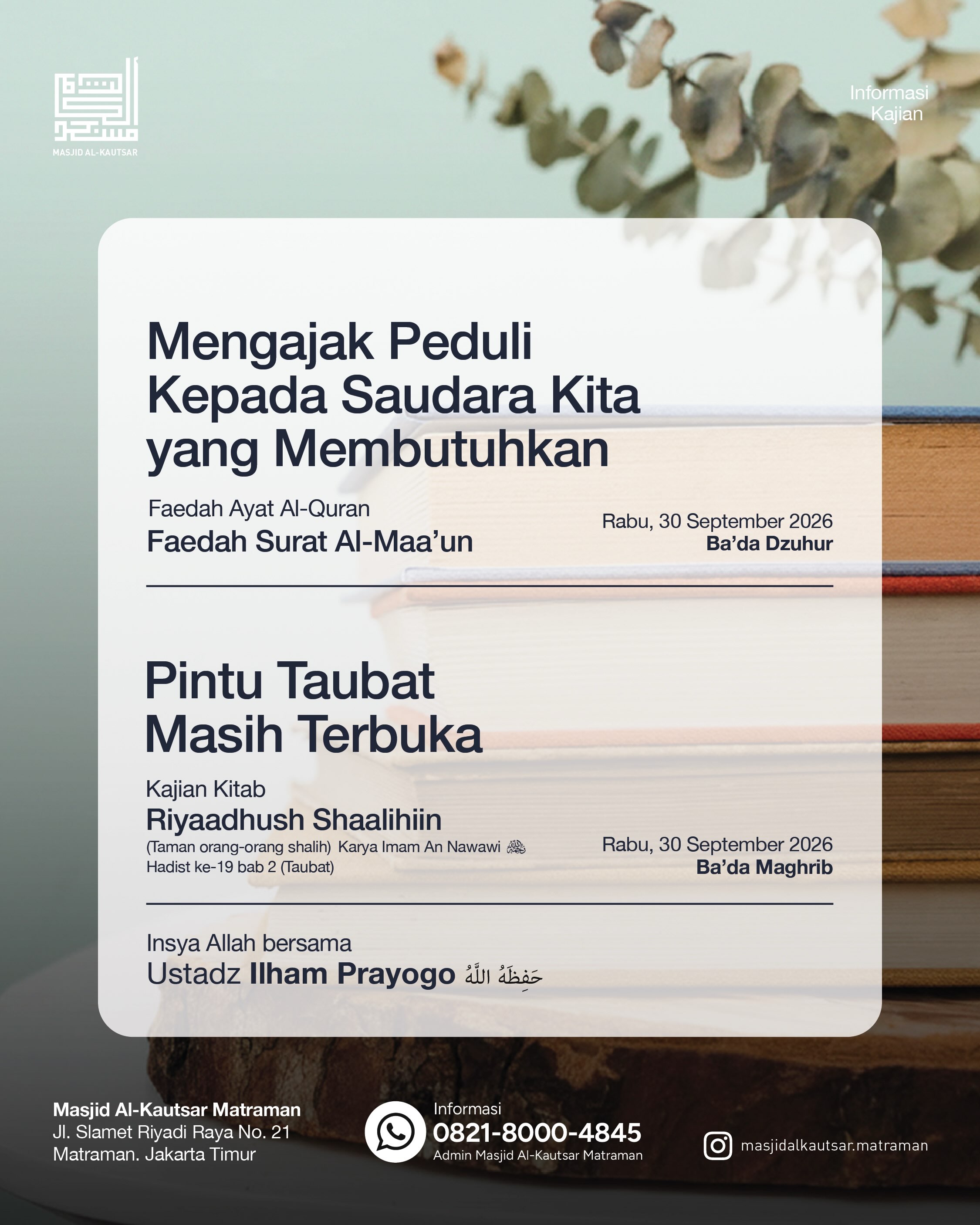 Poster asli dari @masjidalkautsar.matraman