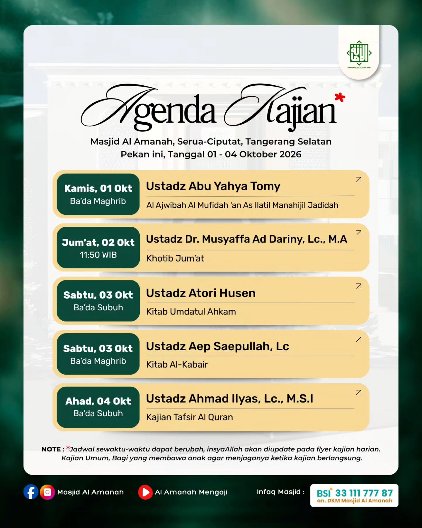 Poster asli dari @masjidalamanah
