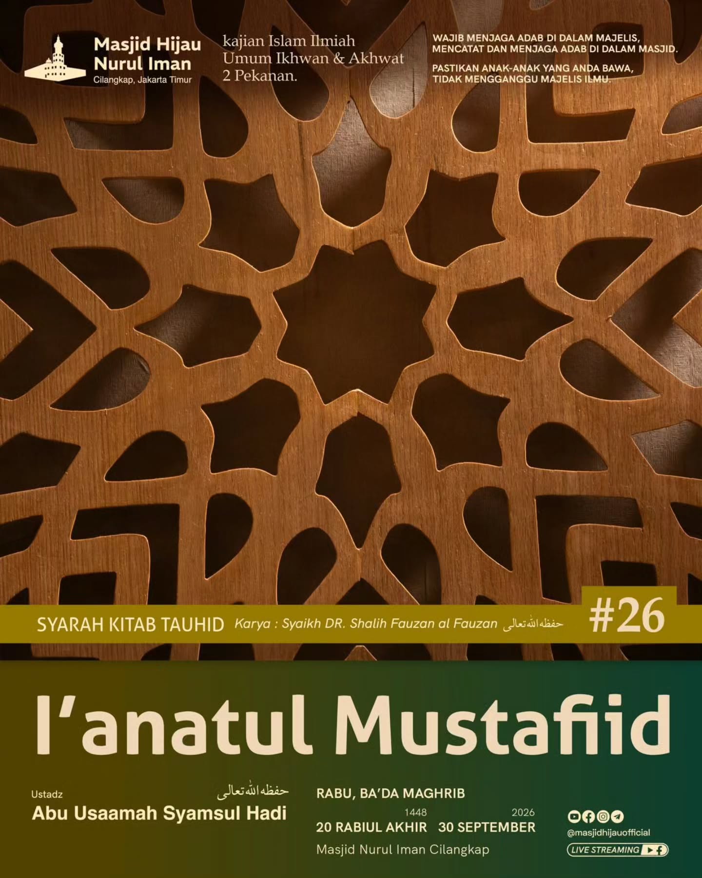 Poster asli dari @masjidhijauofficial