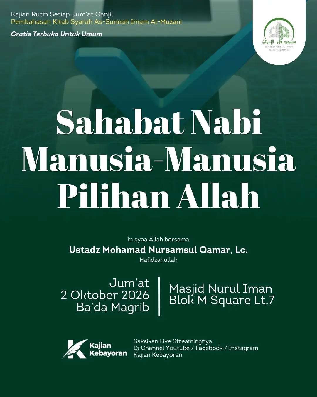 Poster asli dari @masjidnuruliman