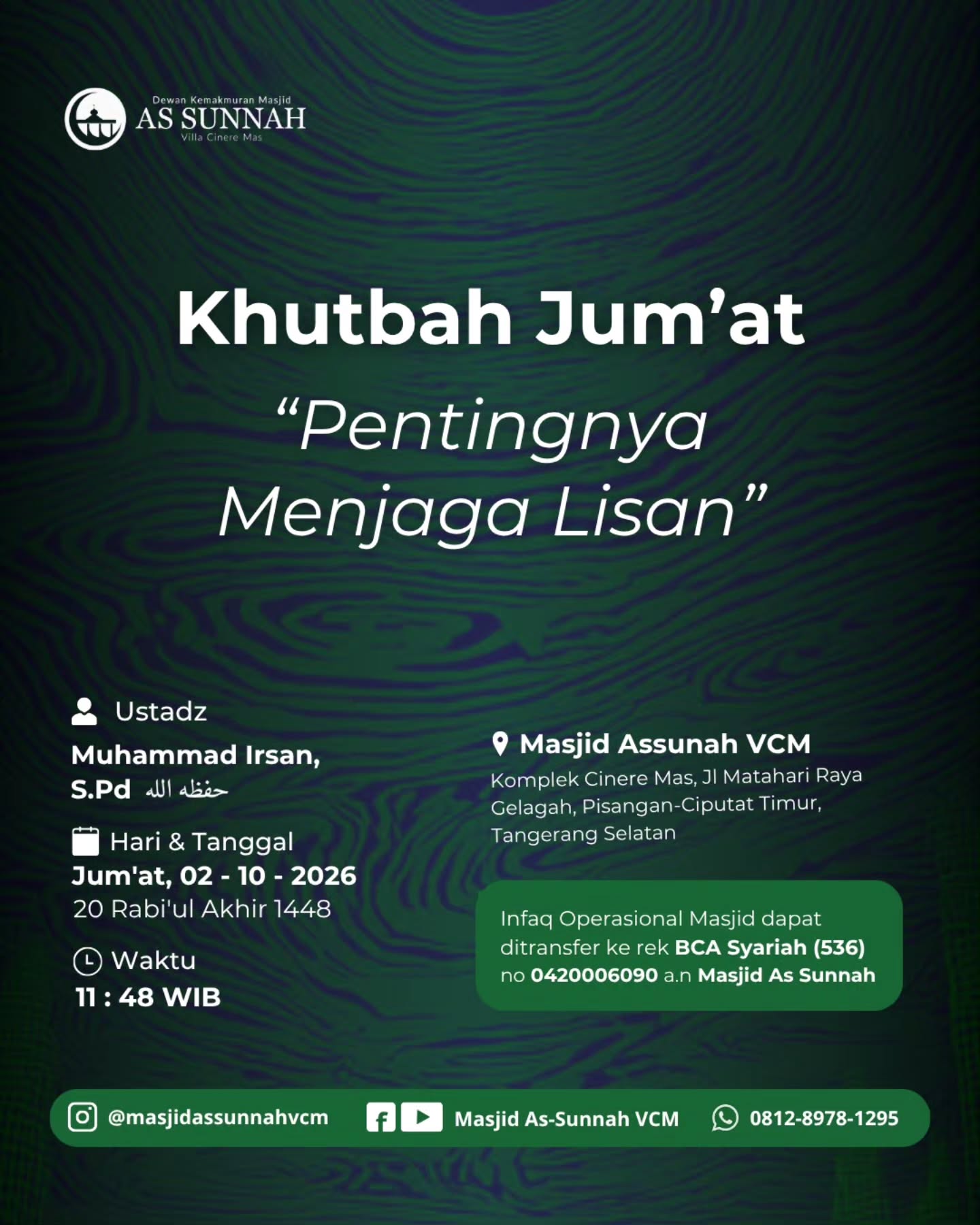 Poster asli dari @masjidassunnahvcm