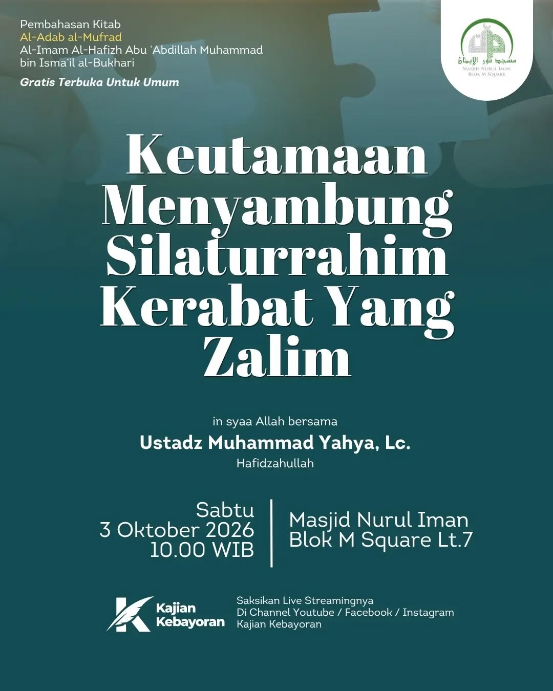 Poster asli dari @masjidnuruliman