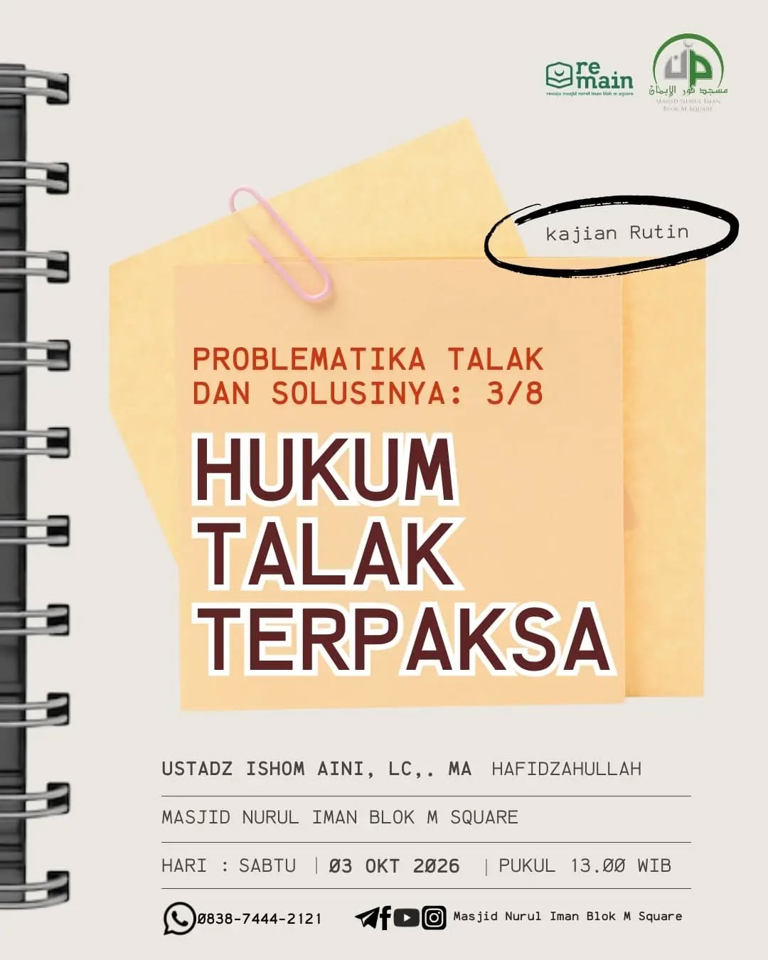 Poster asli dari @masjidnuruliman