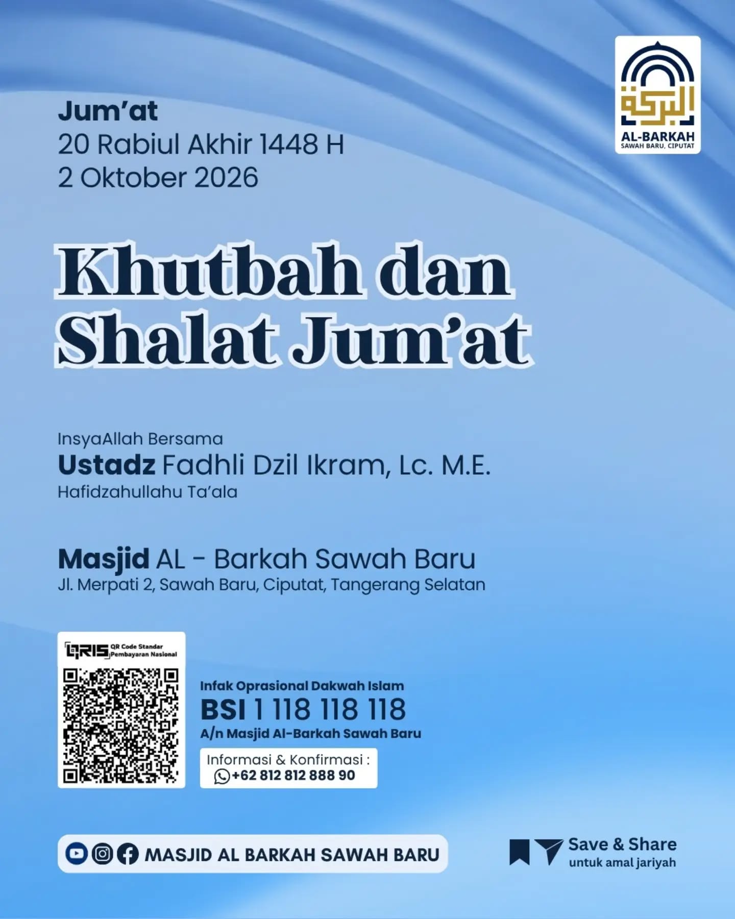 Poster asli dari @masjidalbarkah_sawahbaru