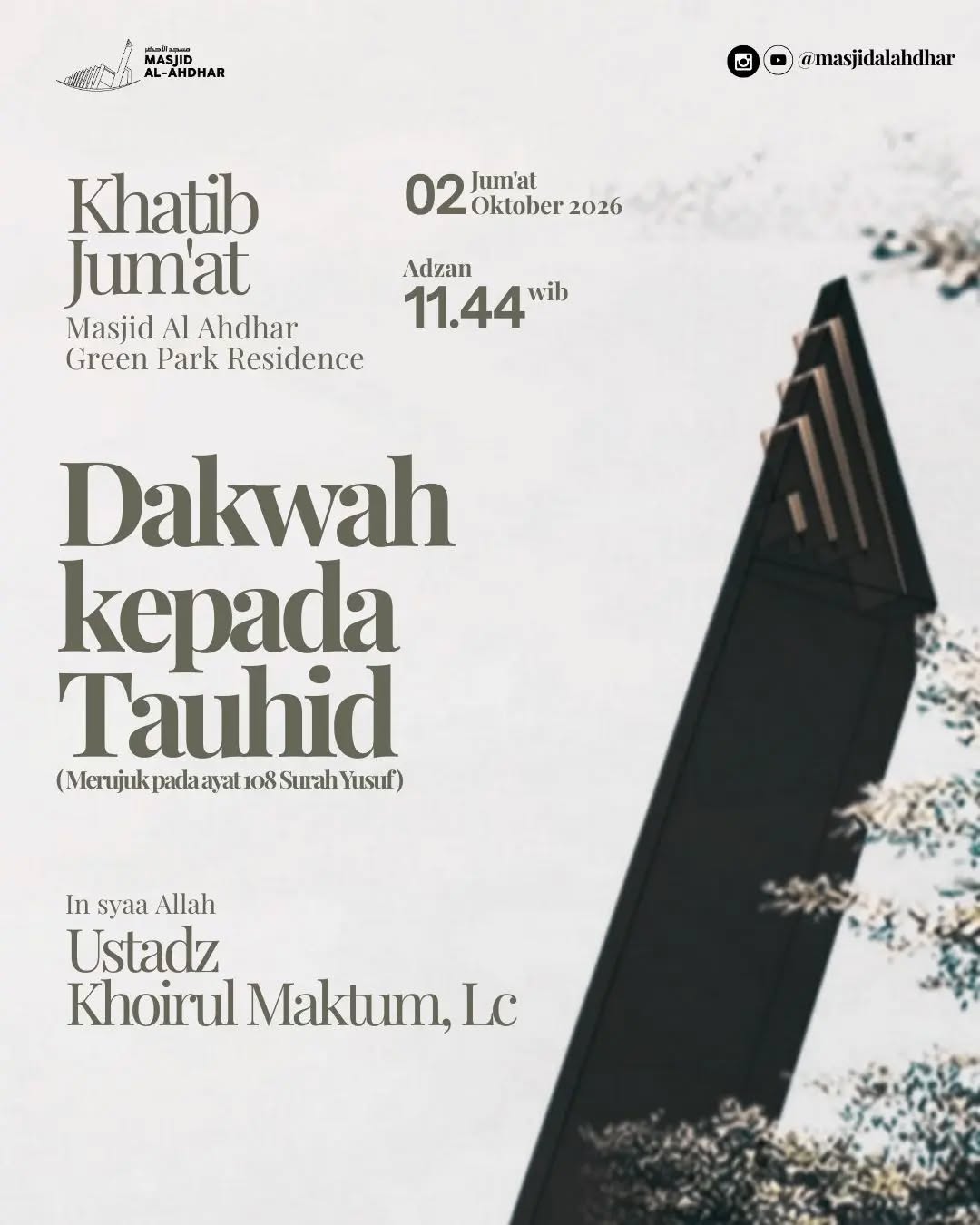 Poster asli dari @masjidalahdhar