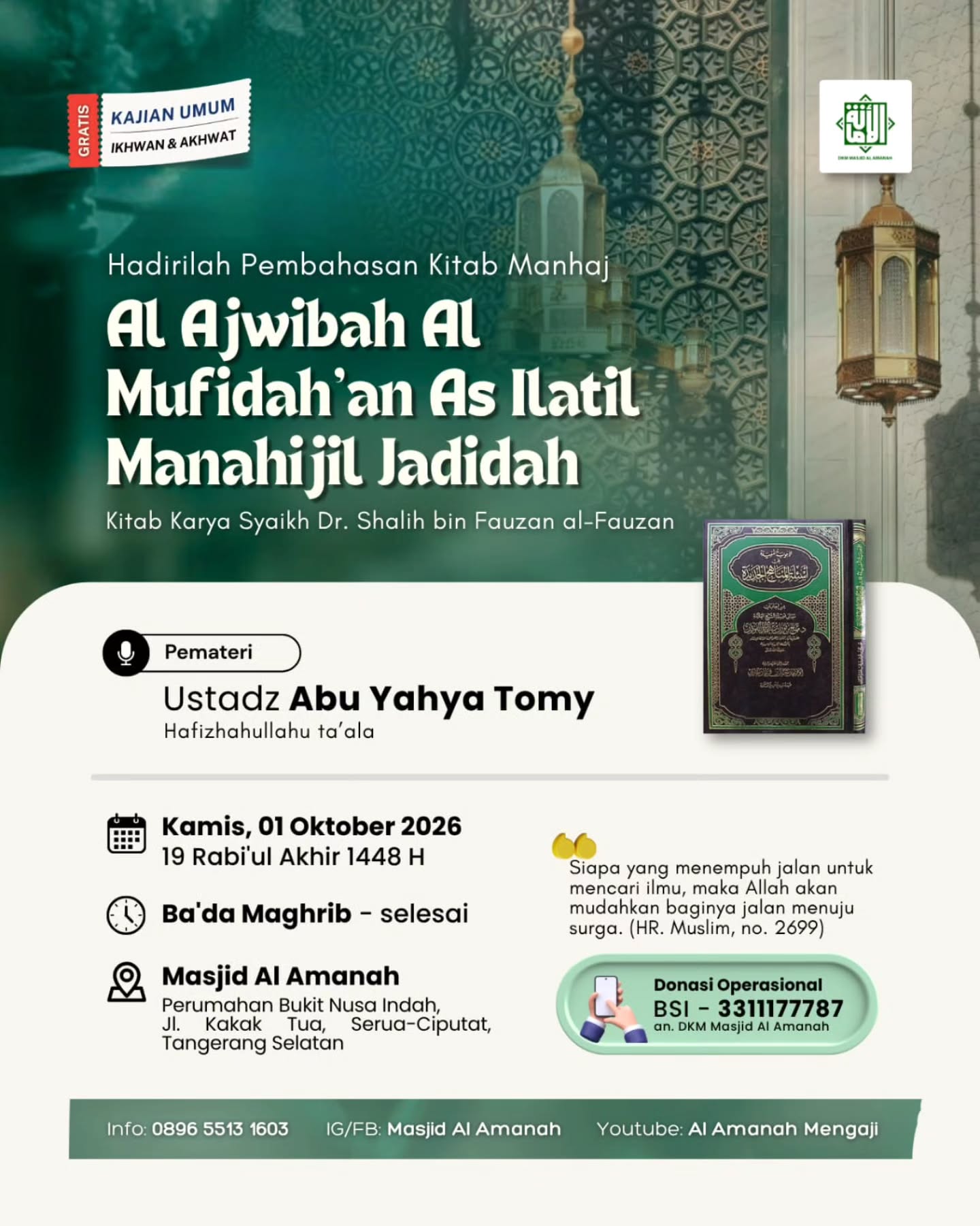 Poster asli dari @masjidalamanah