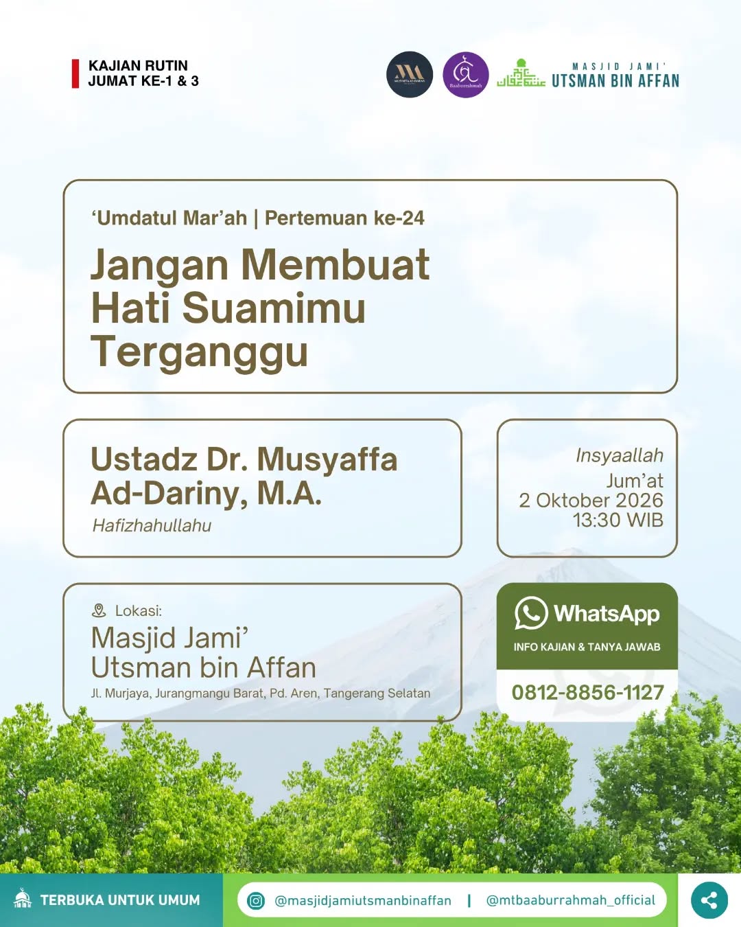 Poster asli dari @masjidjamiutsmanbinaffan
