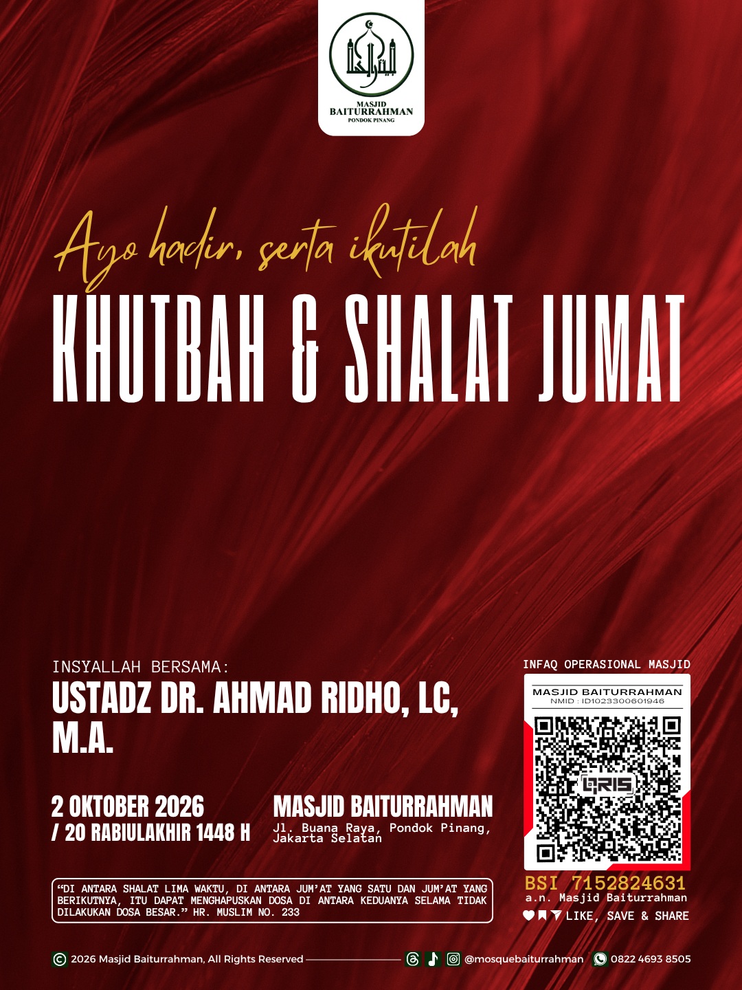 Poster asli dari @mosquebaiturrahman