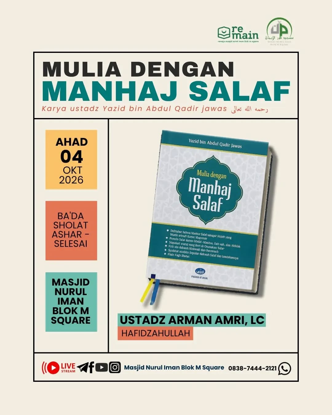 Poster asli dari @masjidnuruliman