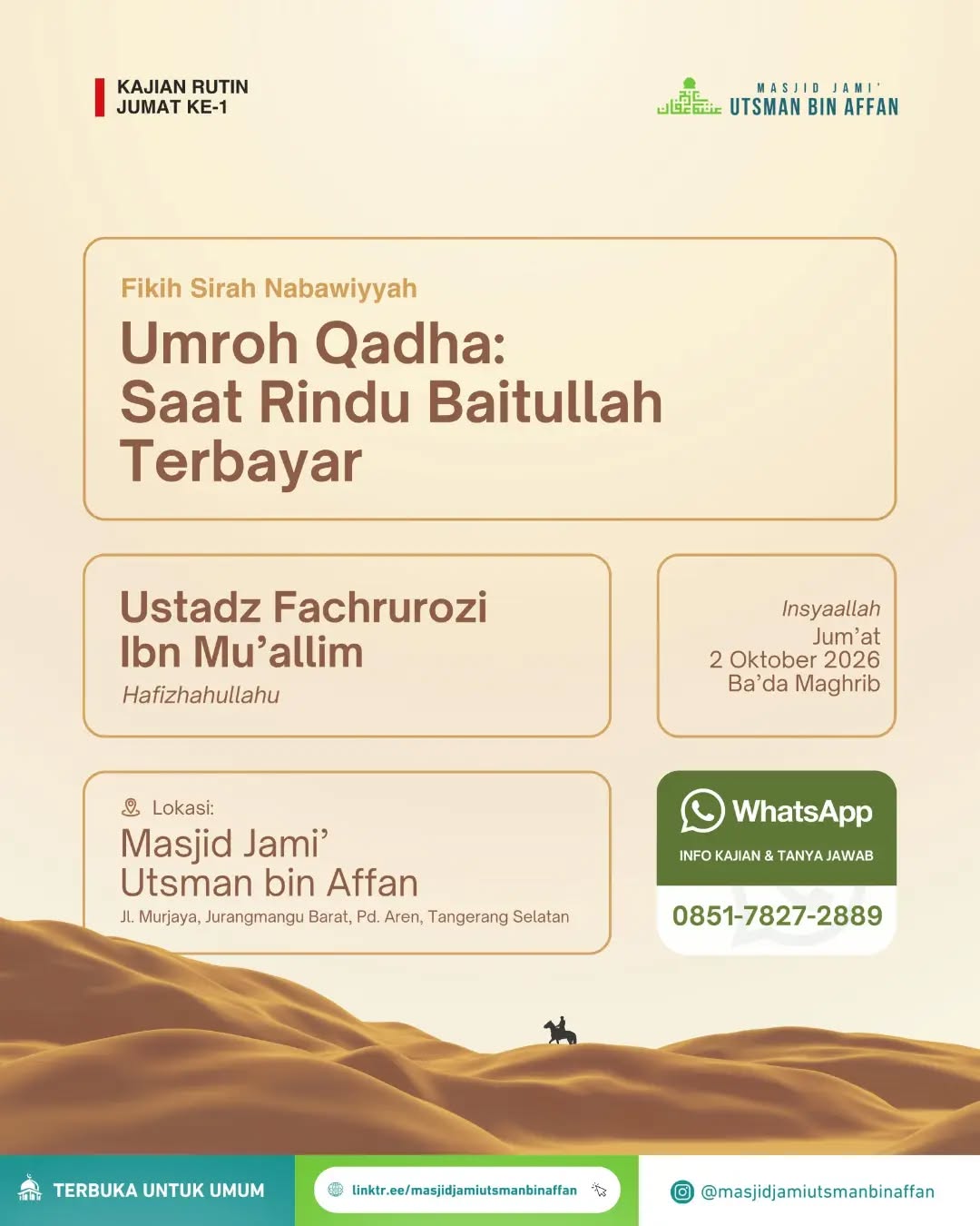 Poster asli dari @masjidjamiutsmanbinaffan