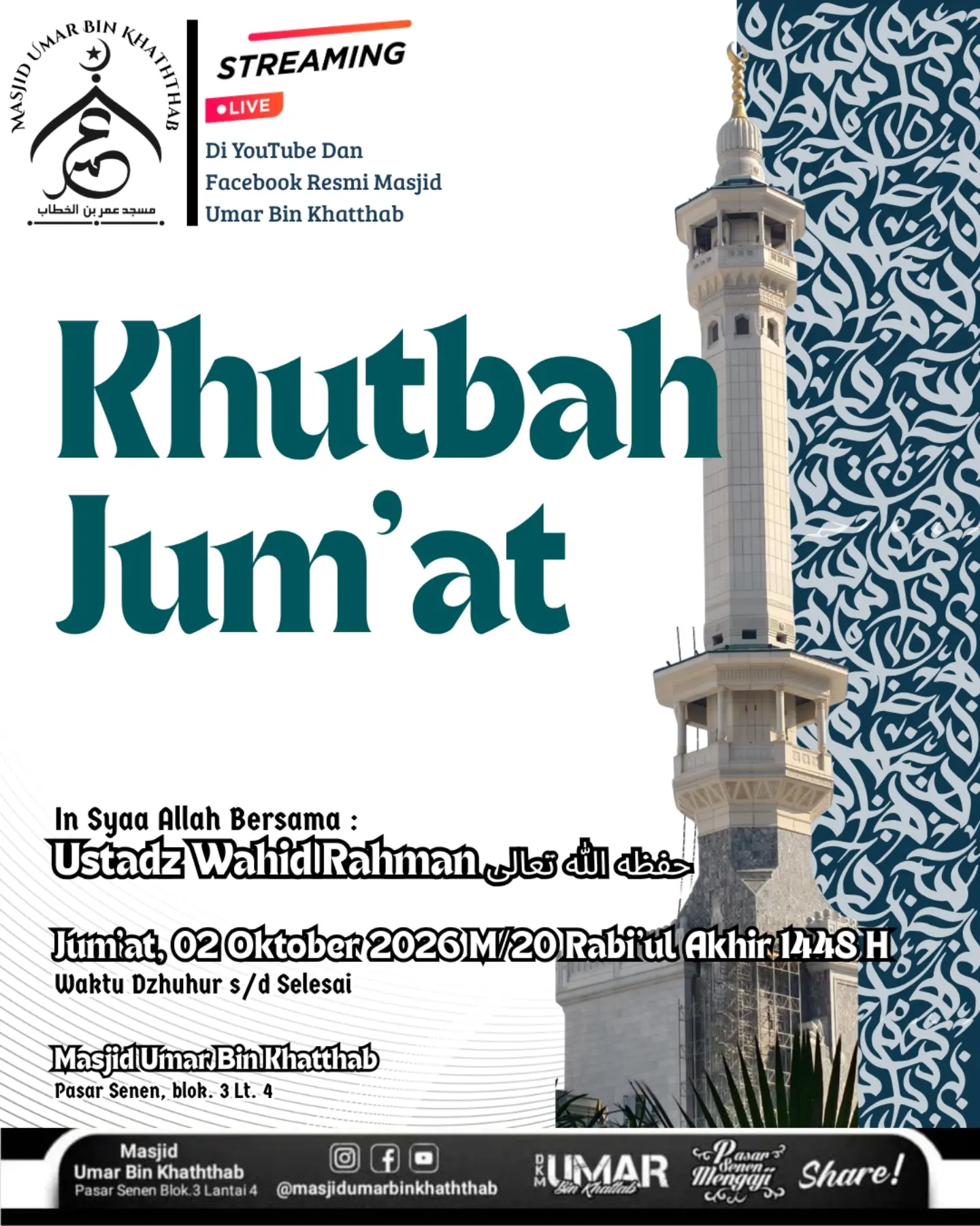Poster asli dari @masjidumarbinkhaththab