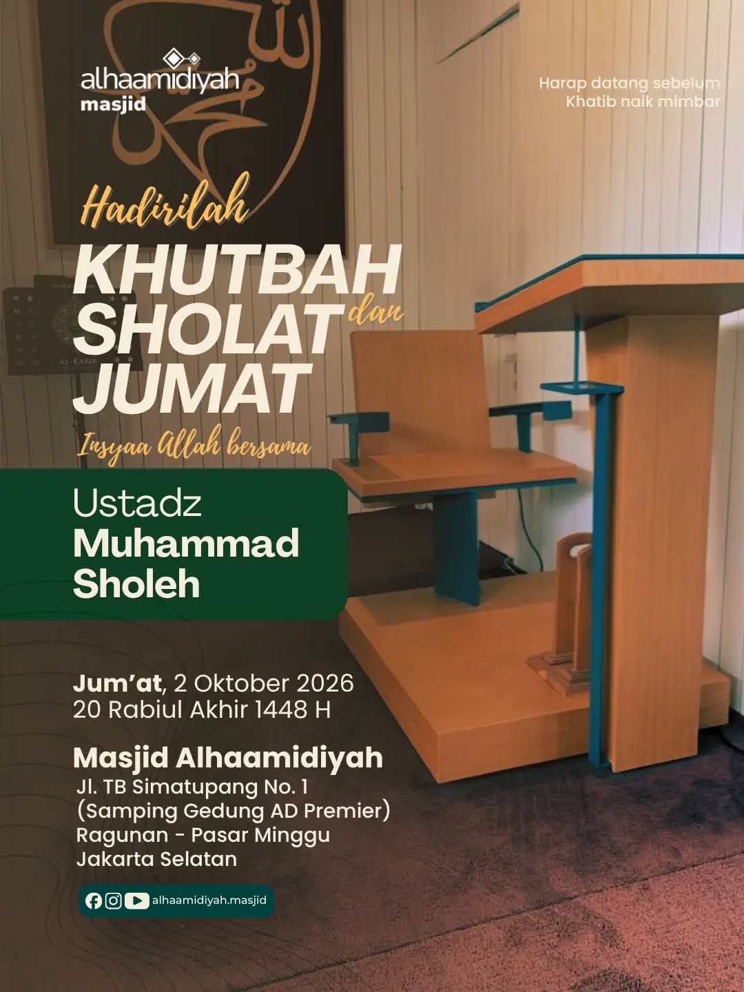 Poster asli dari @alhaamidiyah.masjid