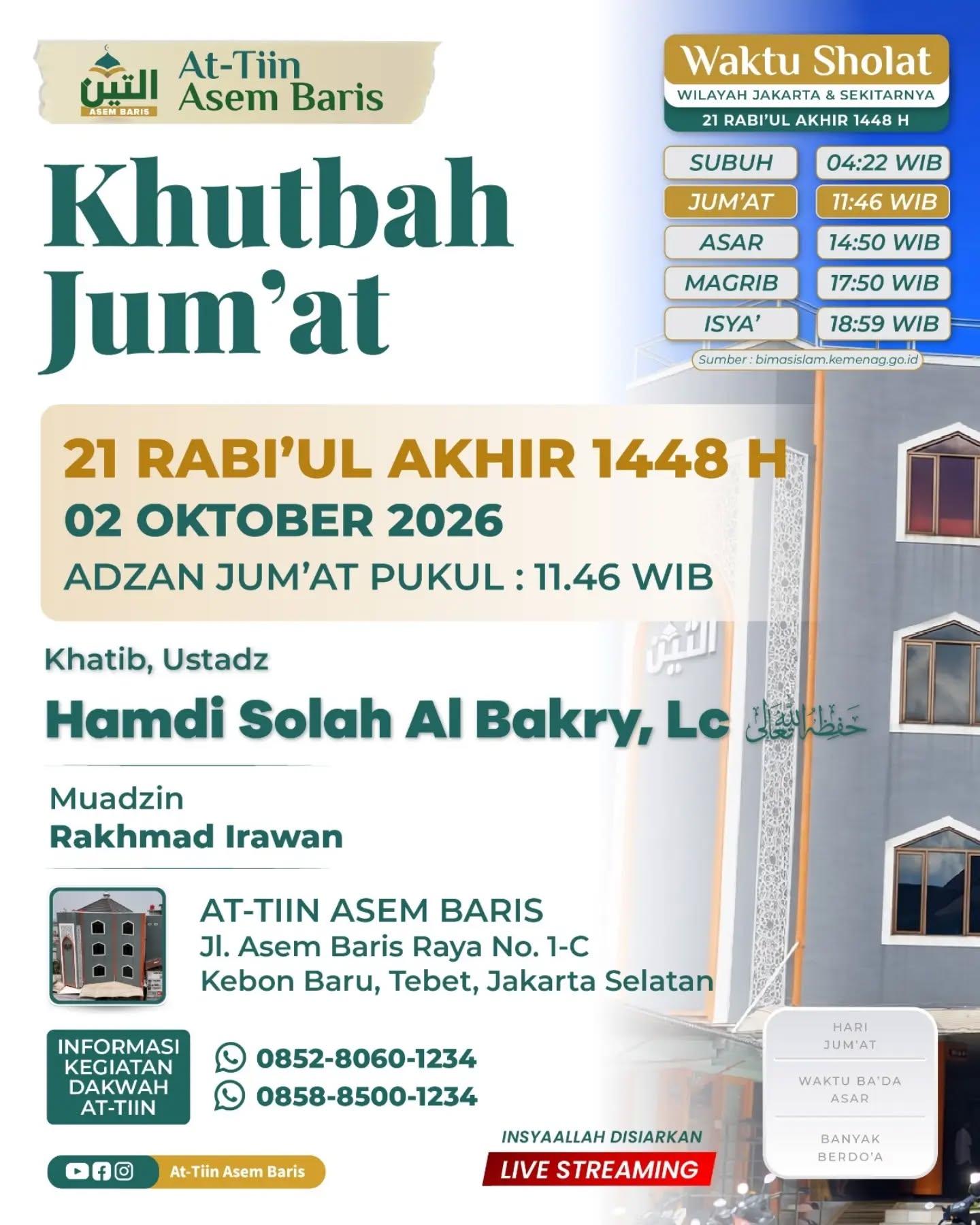 Poster asli dari @masjidattiinasembaris