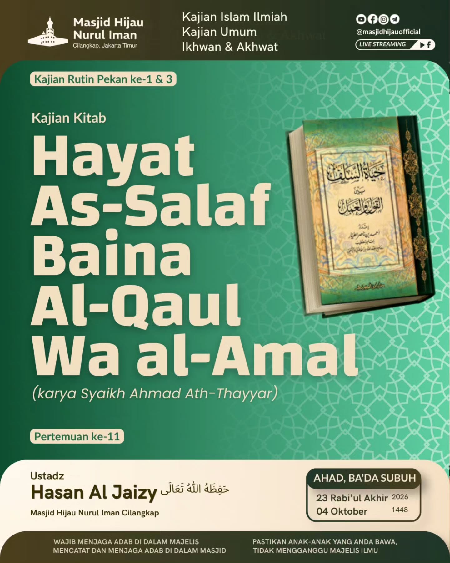 Poster asli dari @masjidhijauofficial