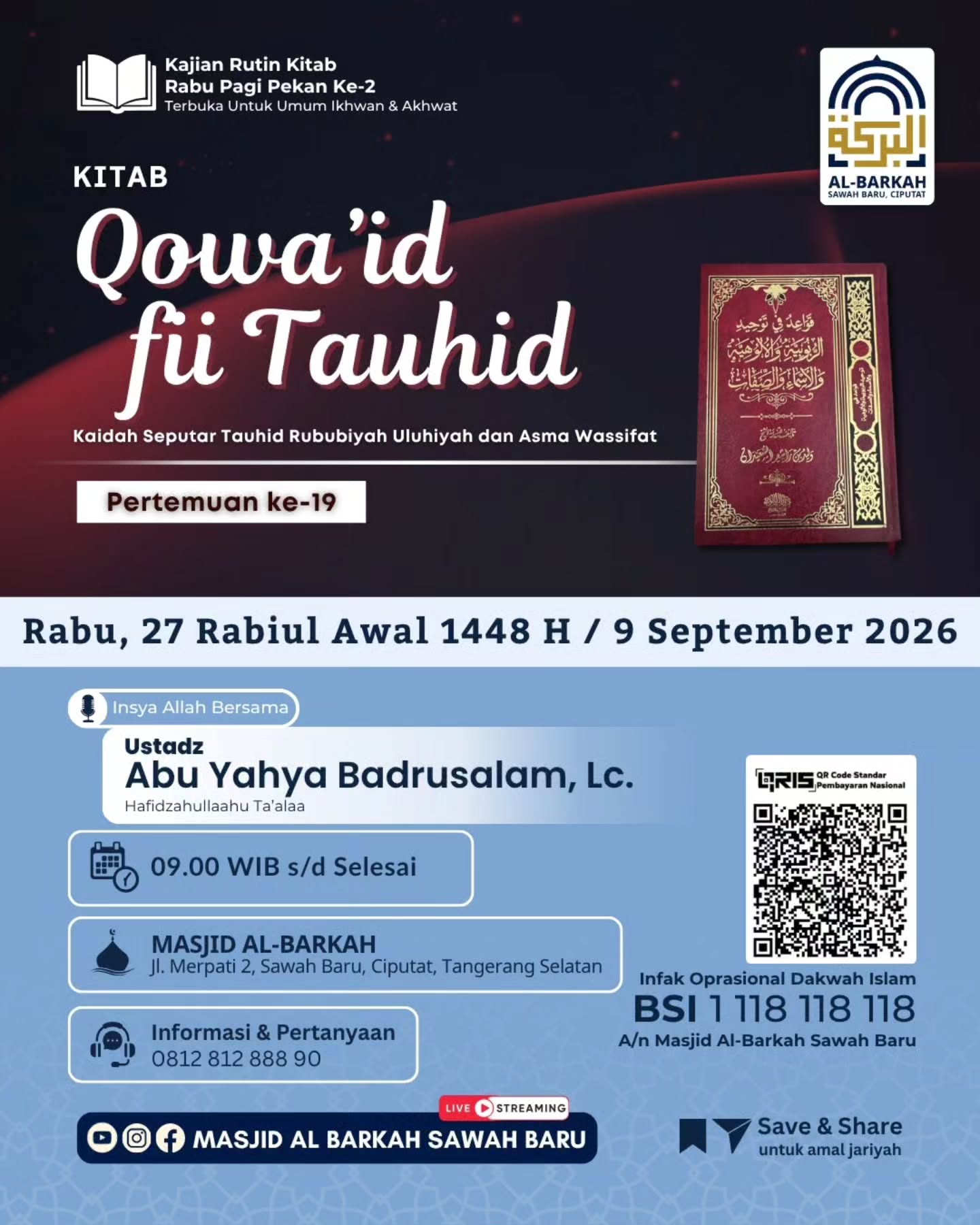 Poster asli dari @masjidalbarkah_sawahbaru