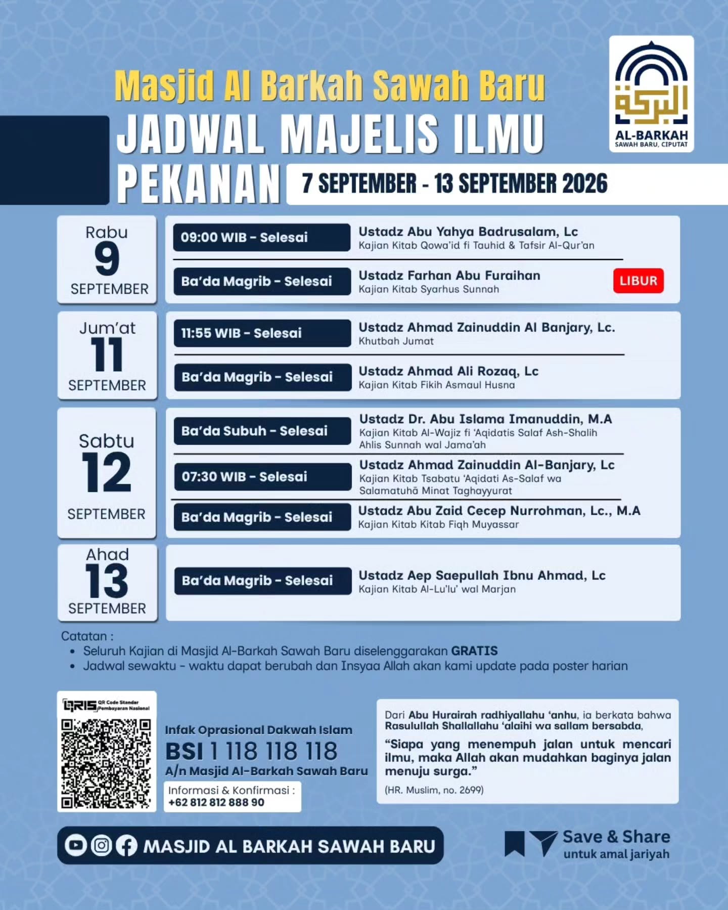 Poster asli dari @masjidalbarkah_sawahbaru