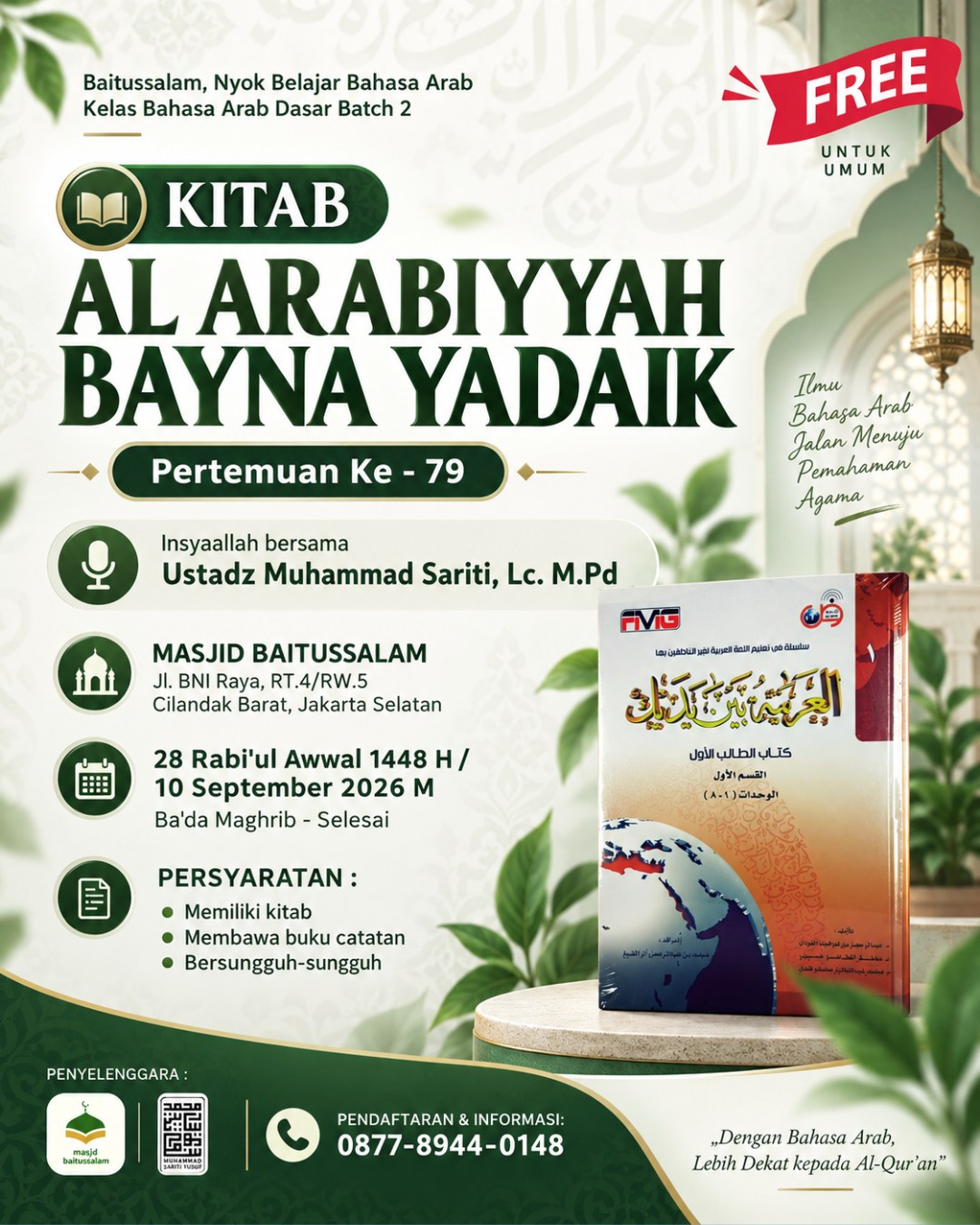Poster asli dari @masjidbaitussalamcilandak