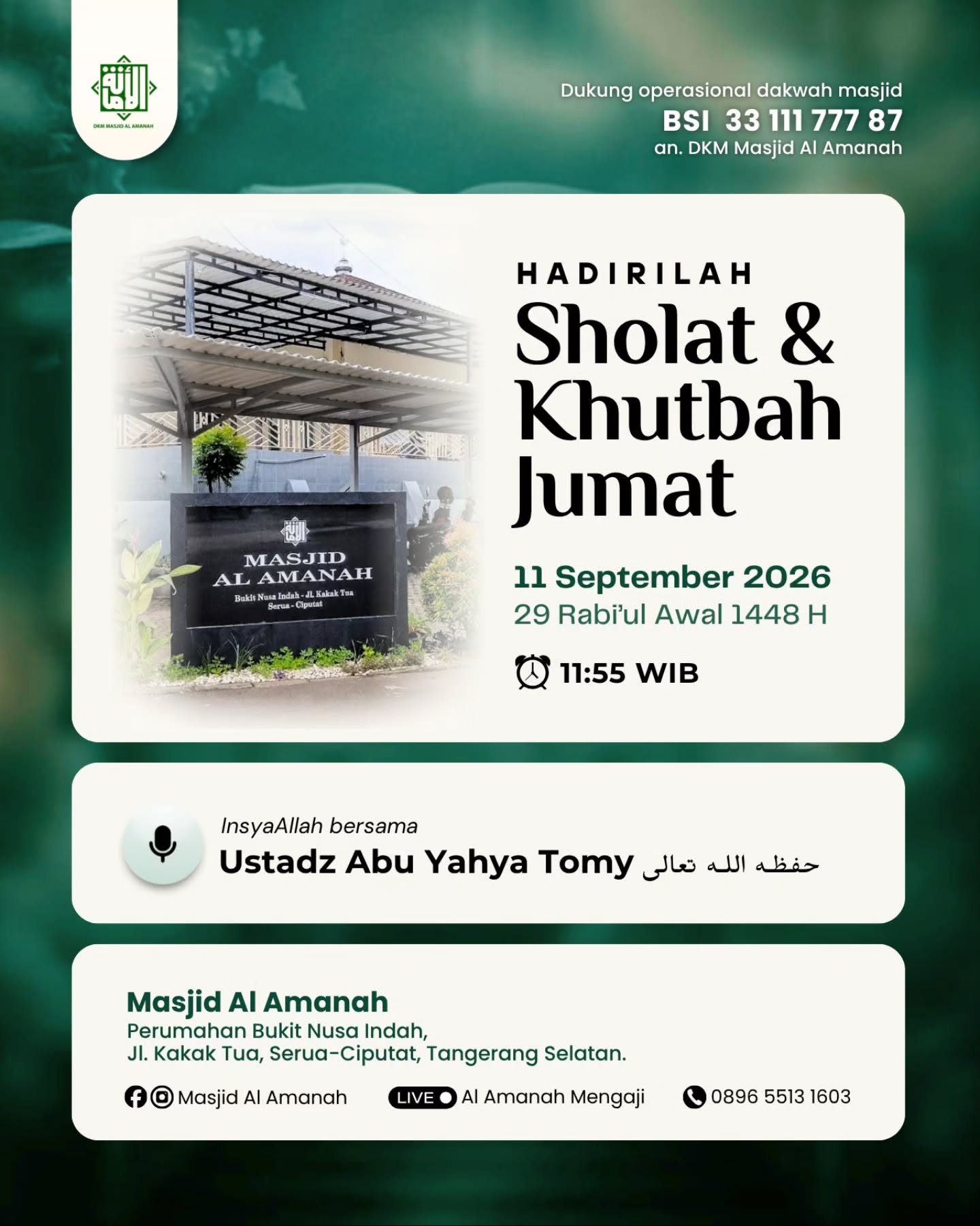 Poster asli dari @masjidalamanah