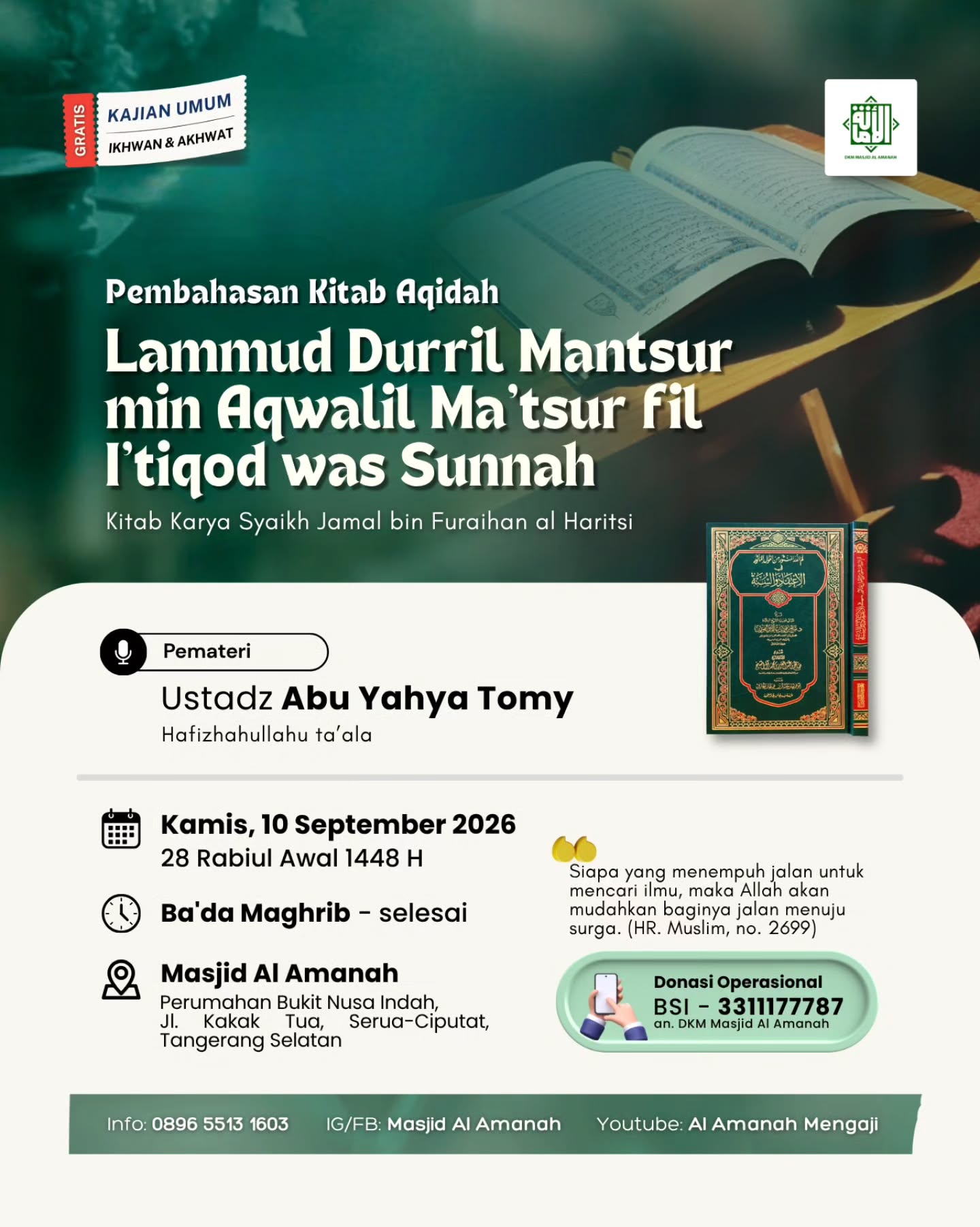 Poster asli dari @masjidalamanah