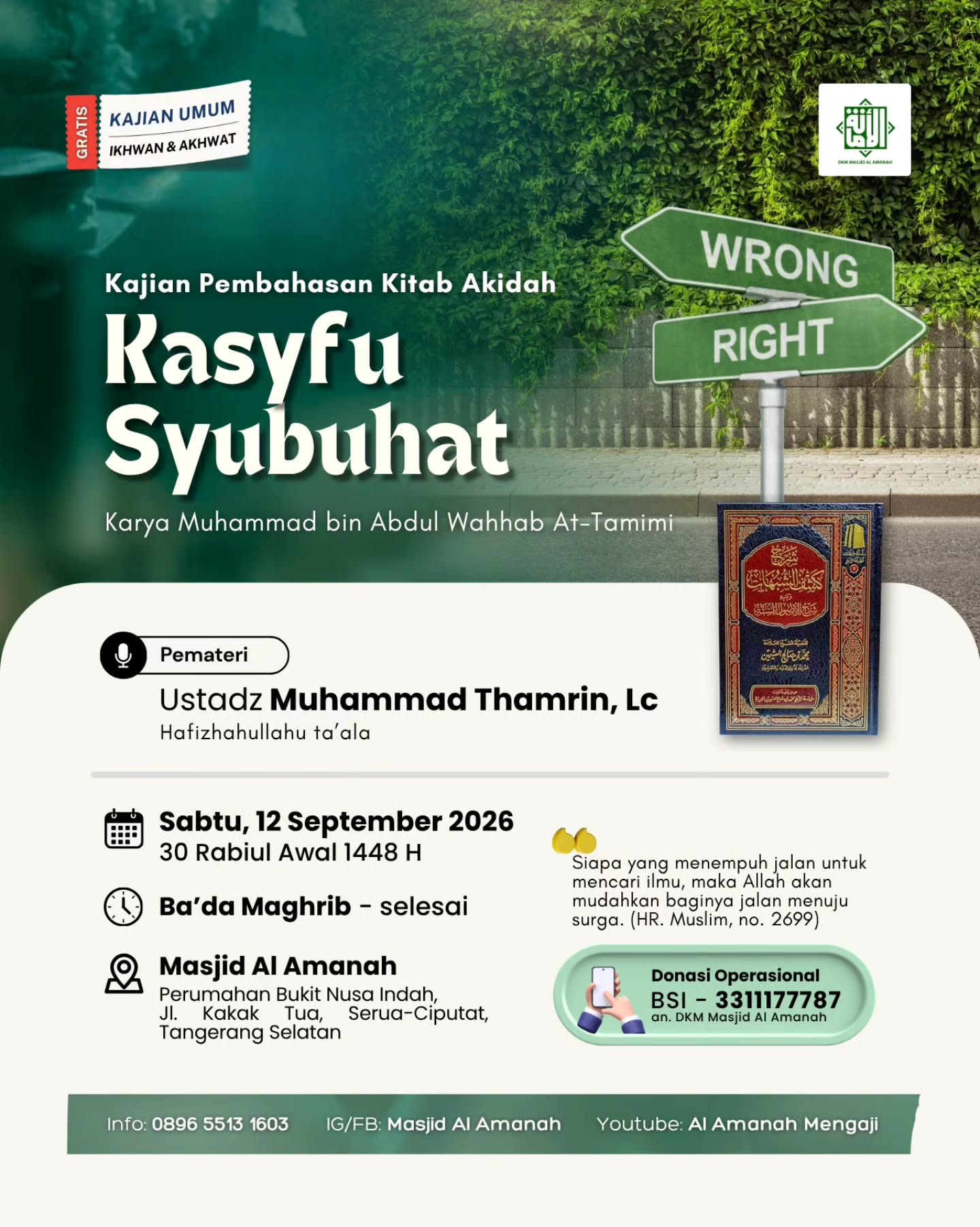 Poster asli dari @masjidalamanah