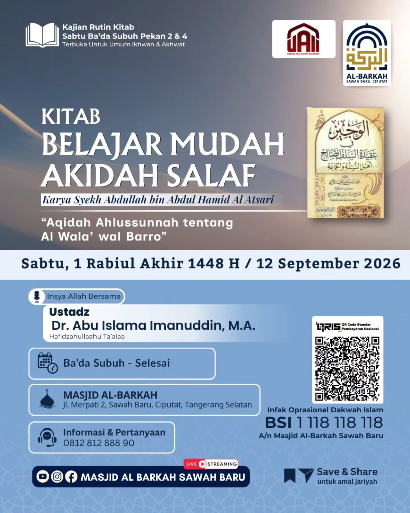 Poster asli dari @masjidalbarkah_sawahbaru