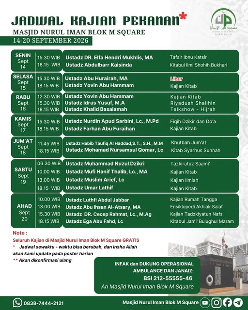Poster asli dari @masjidnuruliman