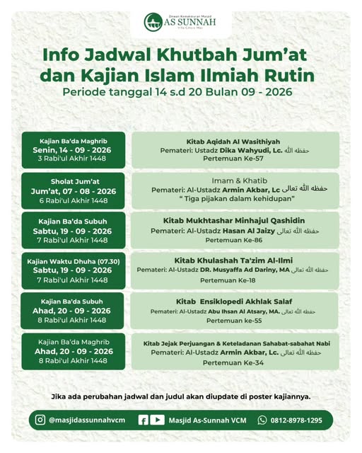 Poster asli dari @masjidassunnahvcm