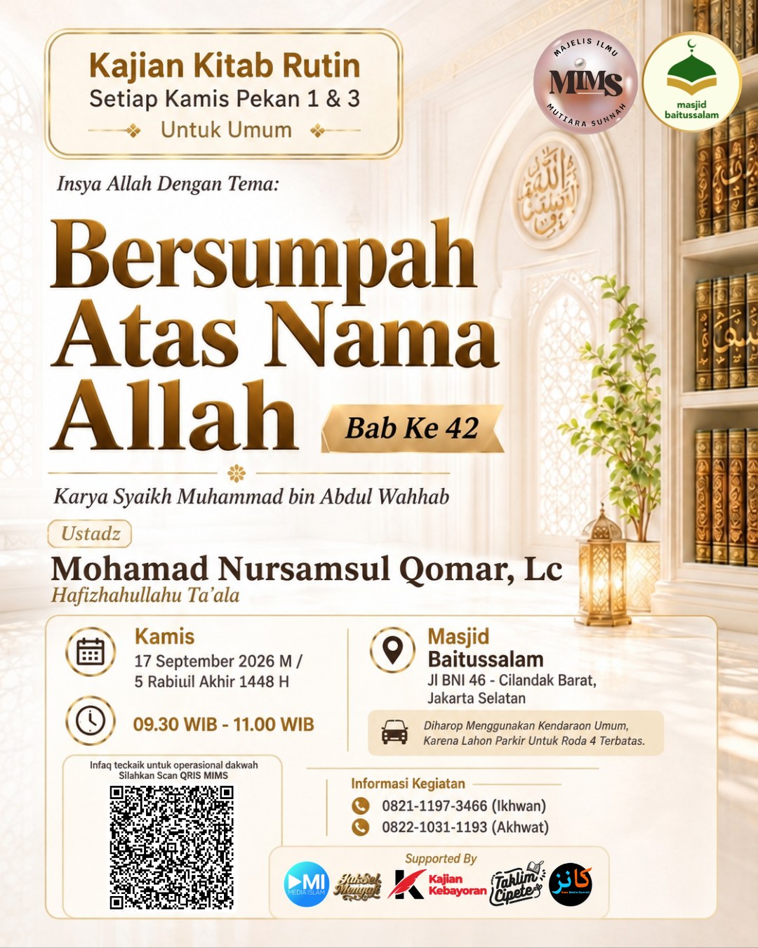 Poster asli dari @masjidbaitussalamcilandak