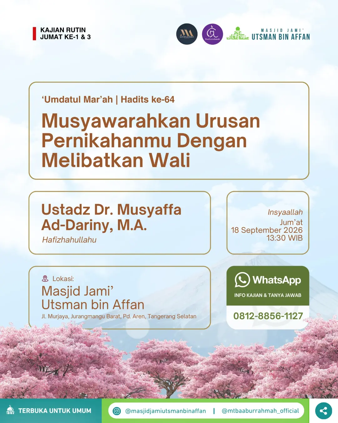 Poster asli dari @masjidjamiutsmanbinaffan