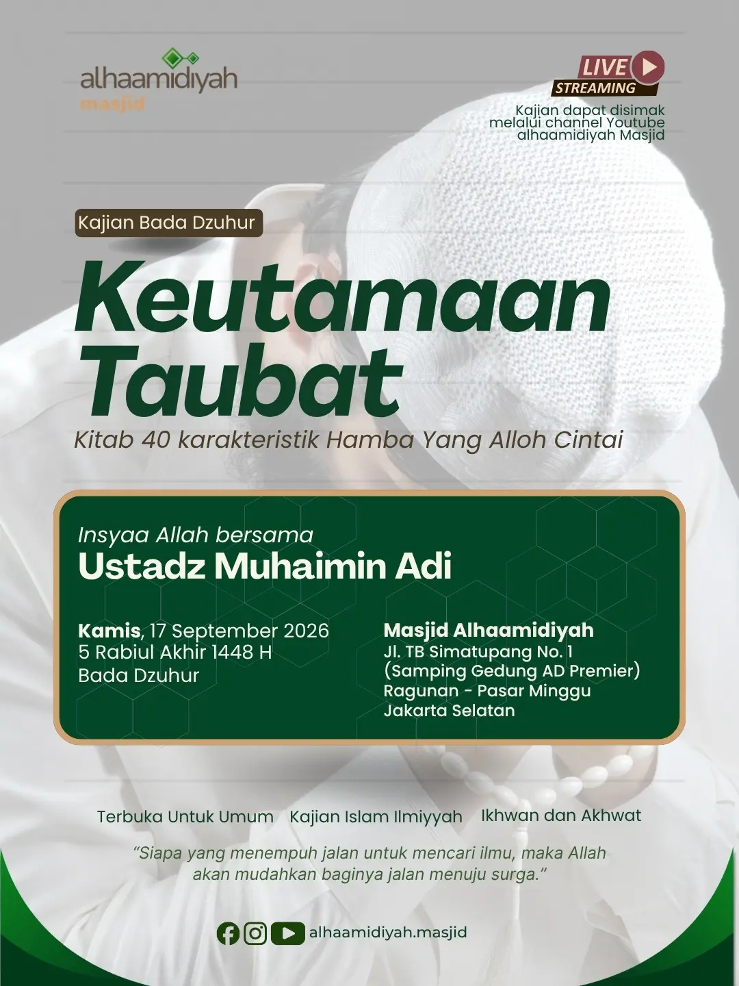 Poster asli dari @alhaamidiyah.masjid