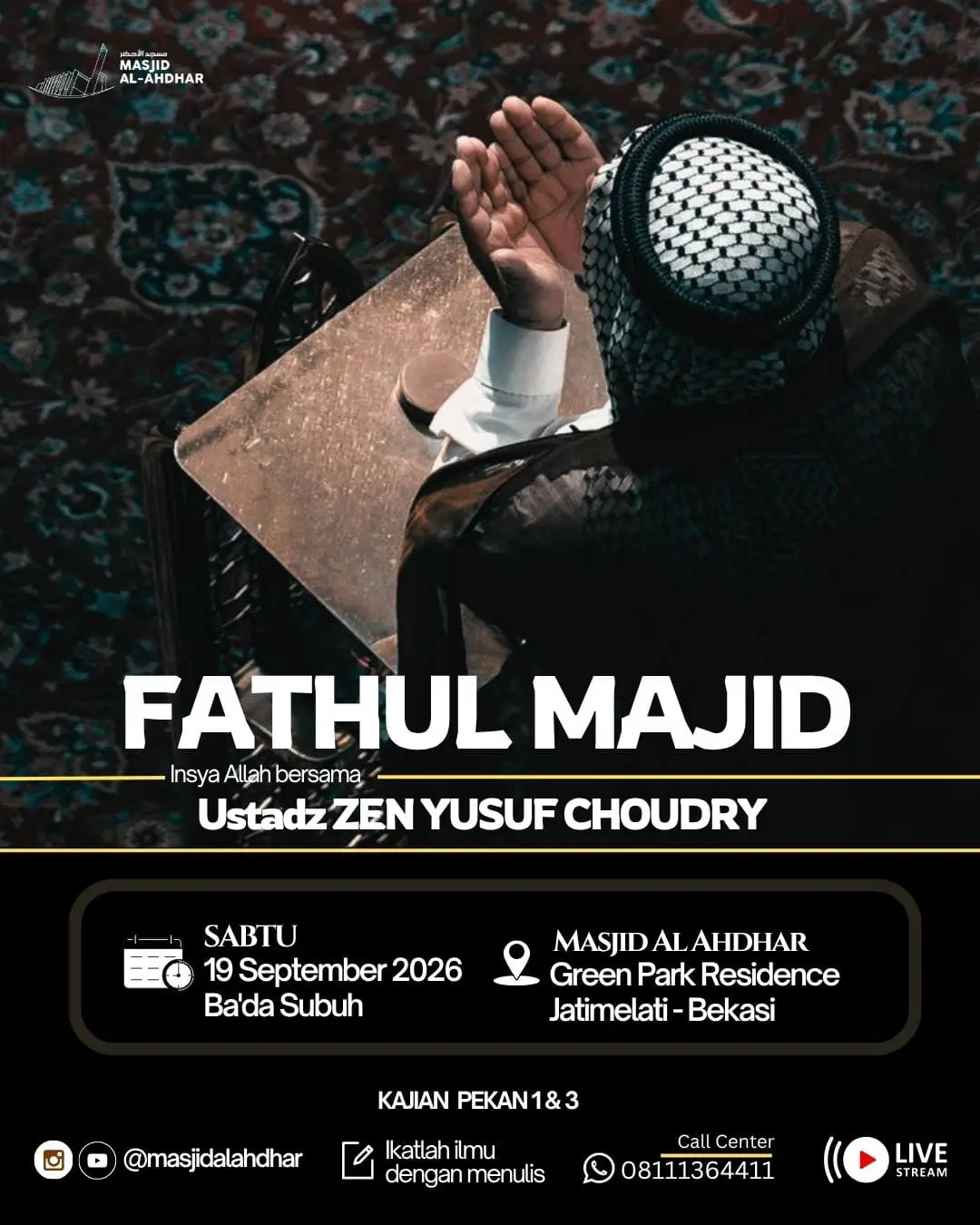 Poster asli dari @masjidalahdhar
