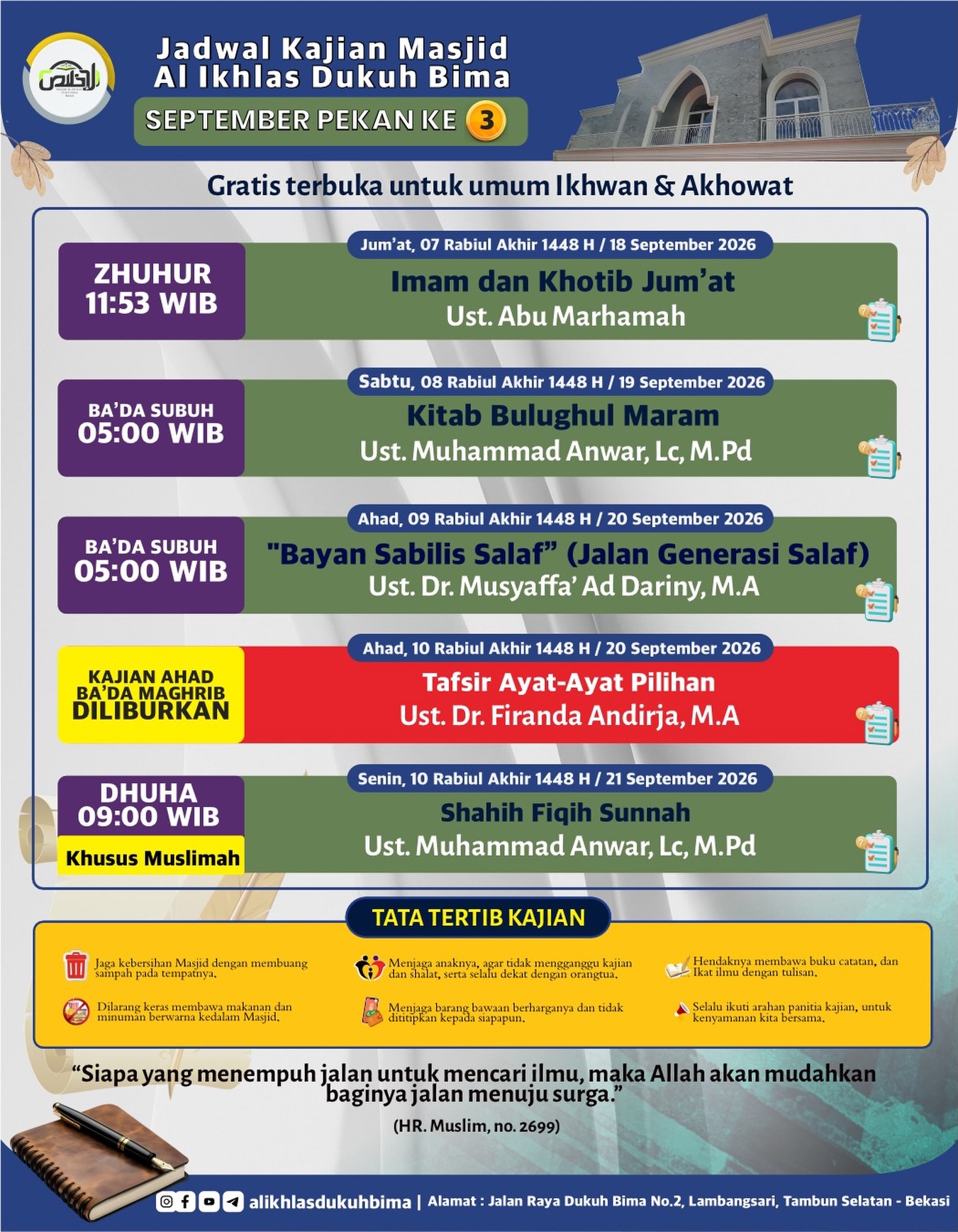 Poster asli dari @alikhlasdukuhbima
