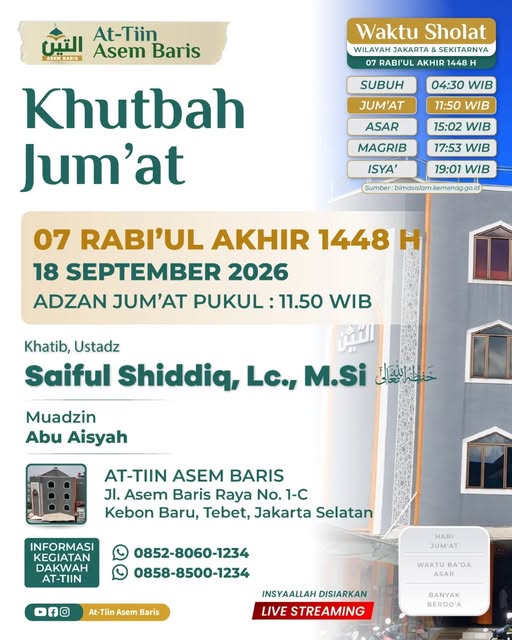 Poster asli dari @masjidattiinasembaris