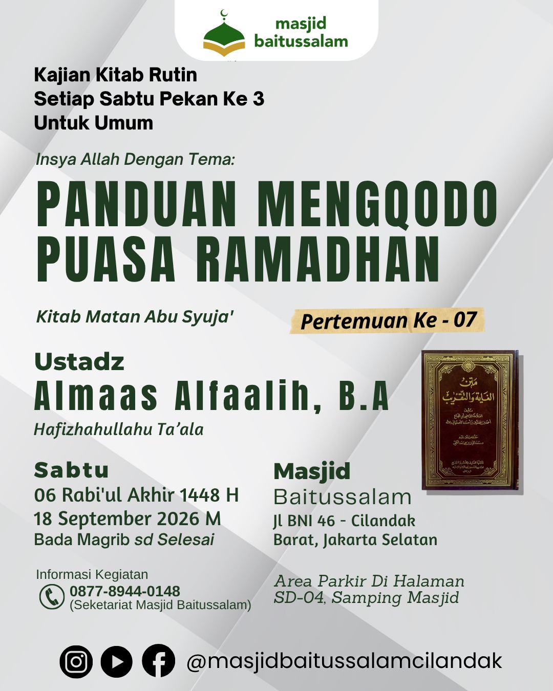 Poster asli dari @masjidbaitussalamcilandak