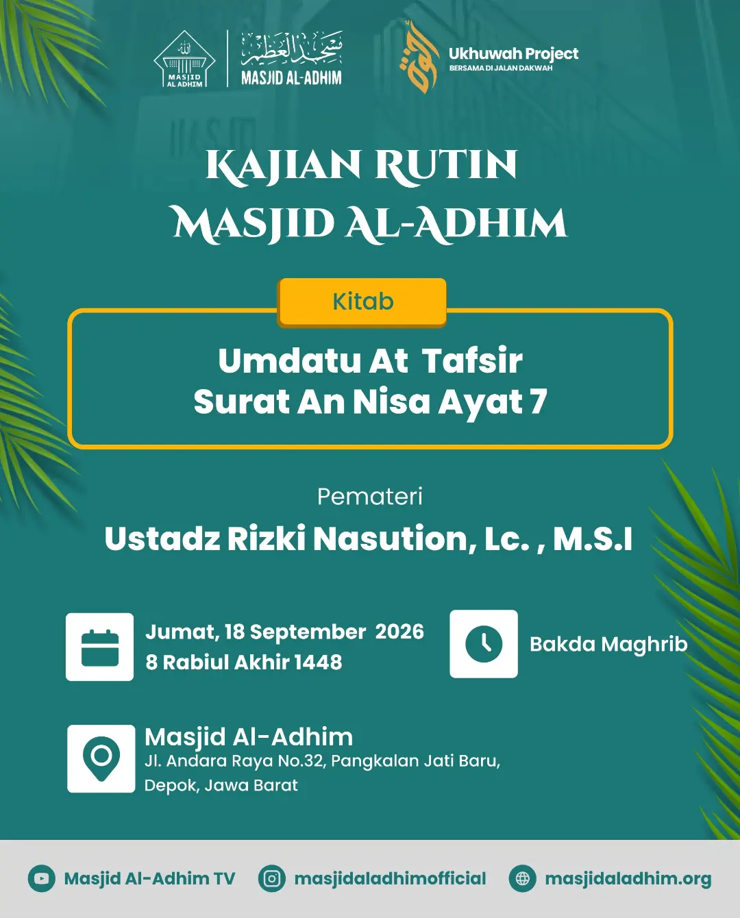 Poster asli dari @masjidaladhimofficial