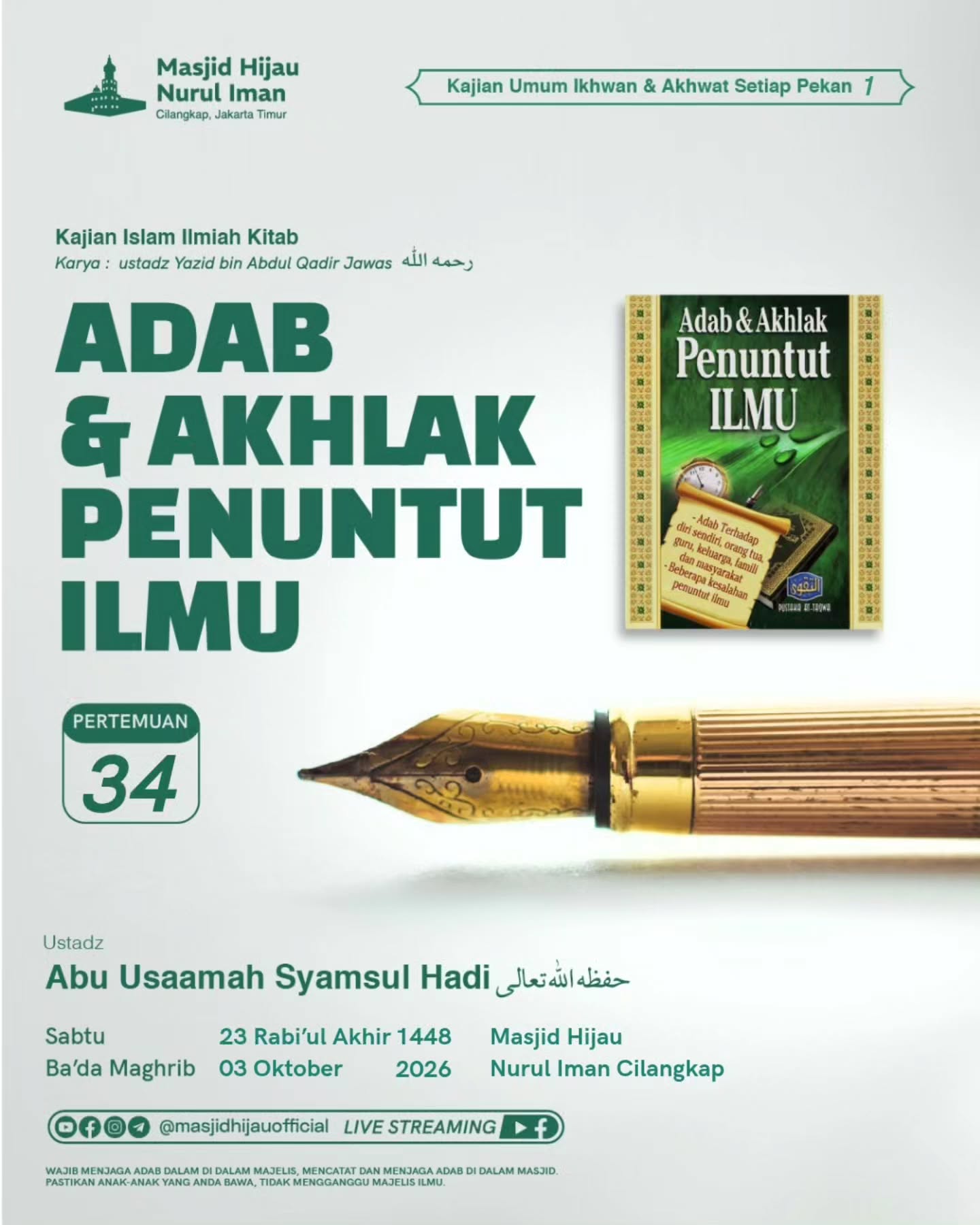 Poster asli dari @masjidhijauofficial